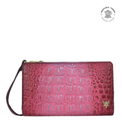 Croc Embossed Berry Organizer Wallet Crossbody - 1149