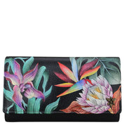 Island Escape Black Checkbook Clutch with RFID - 1153