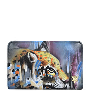 Abstract Leopard Two-Fold Small Organizer Wallet - 1166