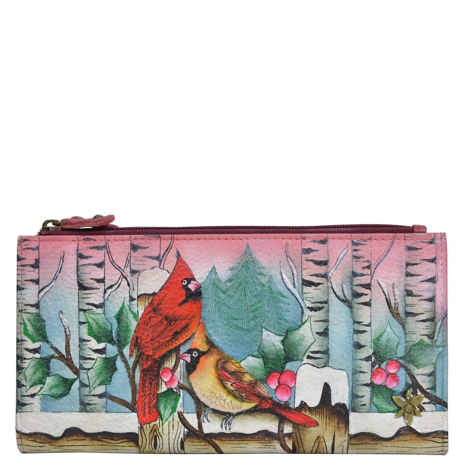 Snowy Cardinal Two Fold RFID Wallet - 1171