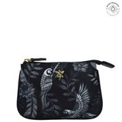 Jungle Macaws Fabric with Leather Trim Zip Travel Pouch - 13008