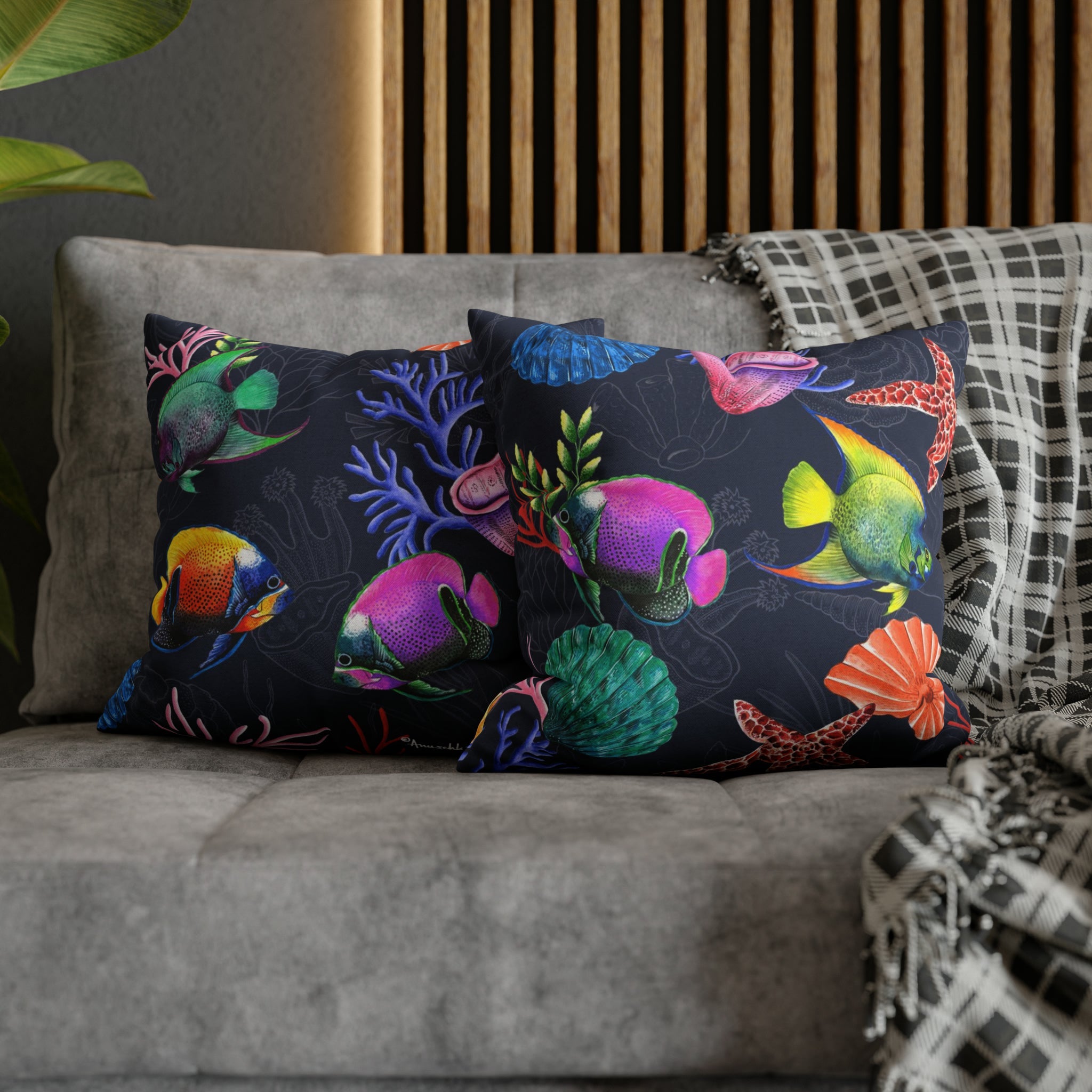 Mystical Reef Polyester Square Pillow Case