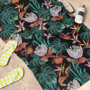 Island Escape Black Beach Towel