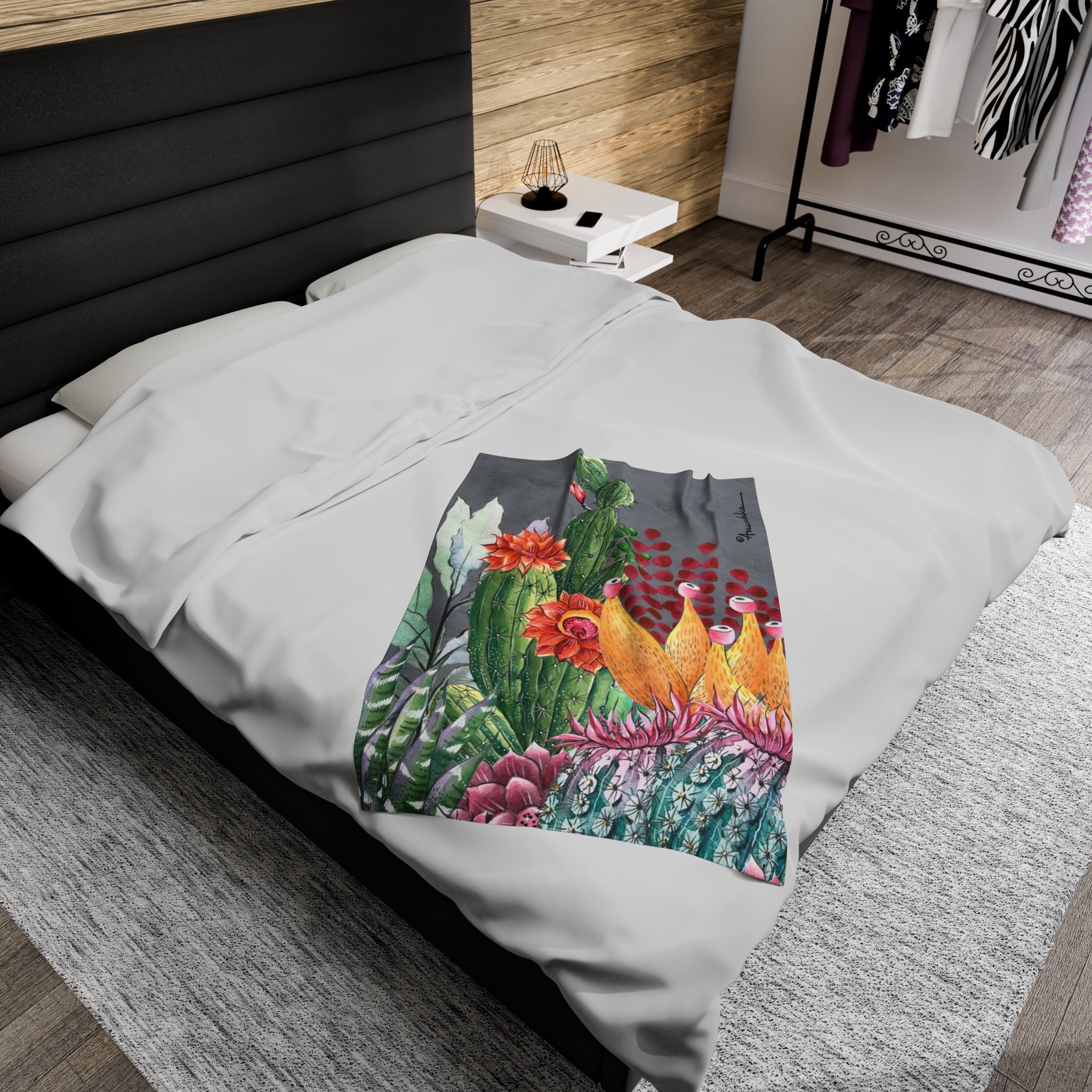 Desert Garden Velveteen Plush Blanket
