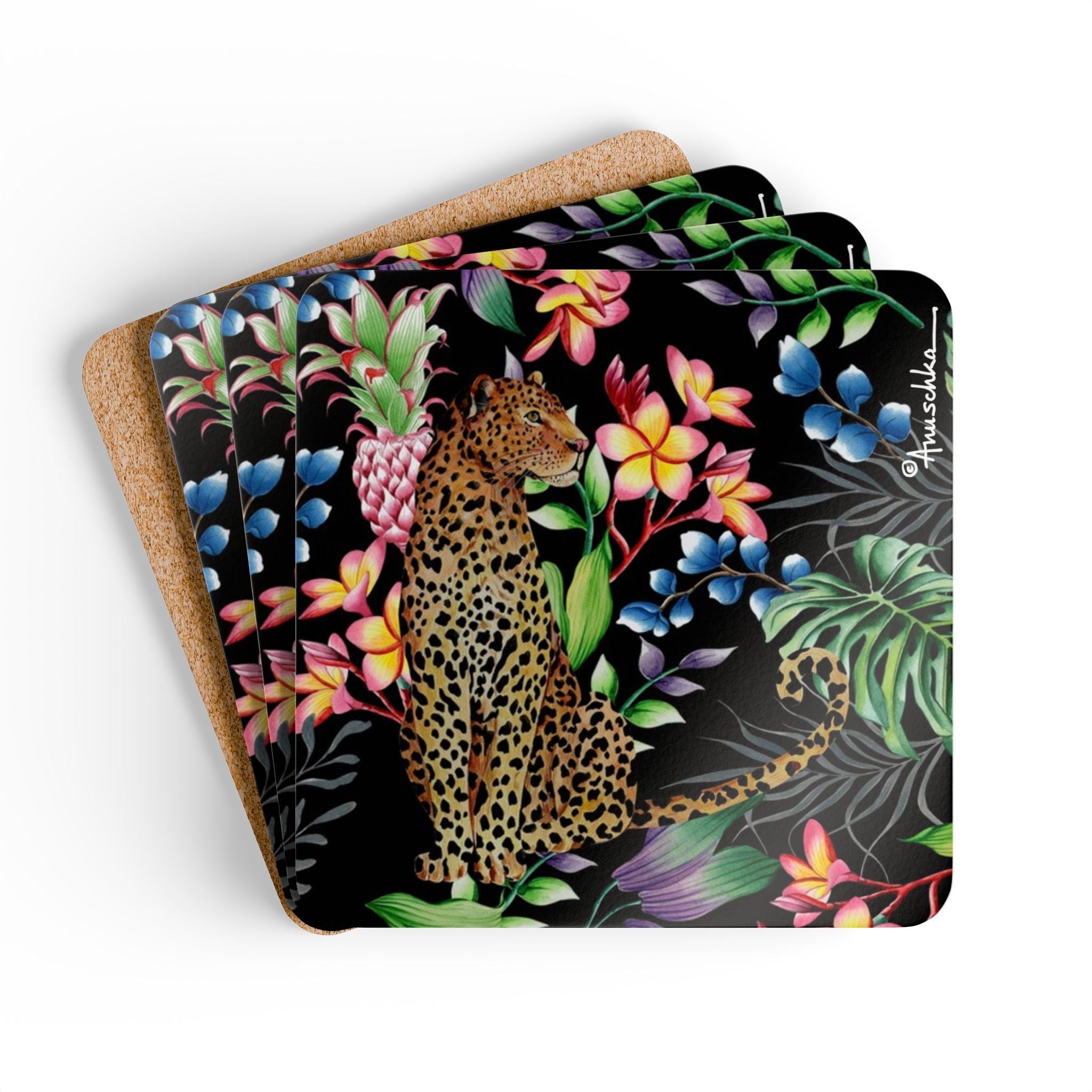 Jungle Queen Corkwood Coaster Set