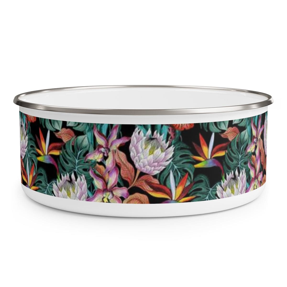 Island Escape Black Enamel Bowl