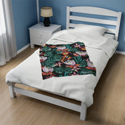 Island Escape Black Velveteen Plush Blanket