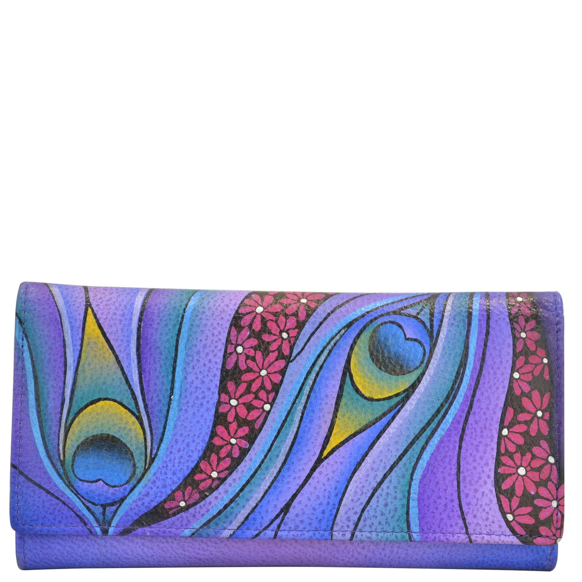 Dreamy Peacock Dewberry Checkbook Clutch Wallet - 1701