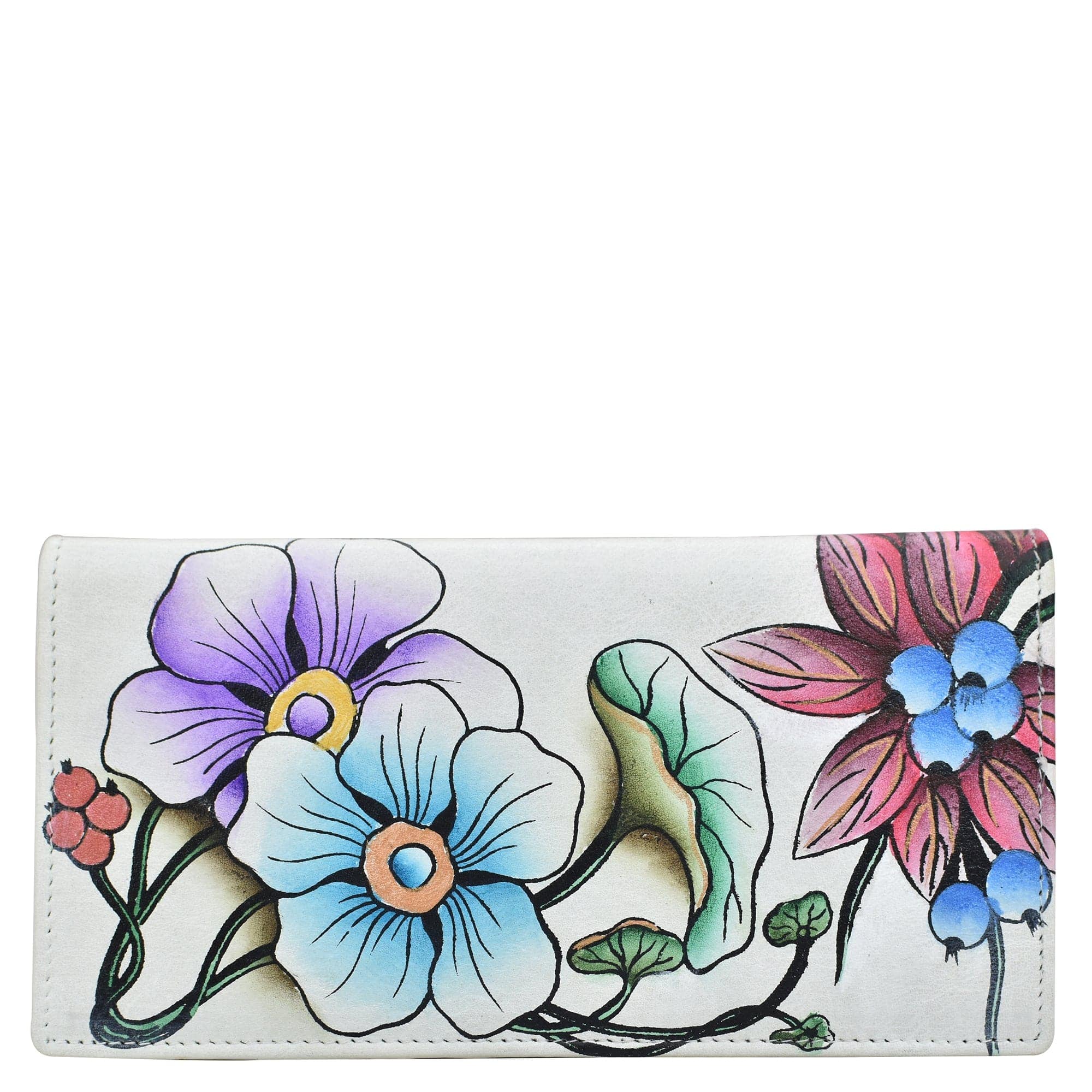 Floral Berries Ivory Clutch Wallet - 1714