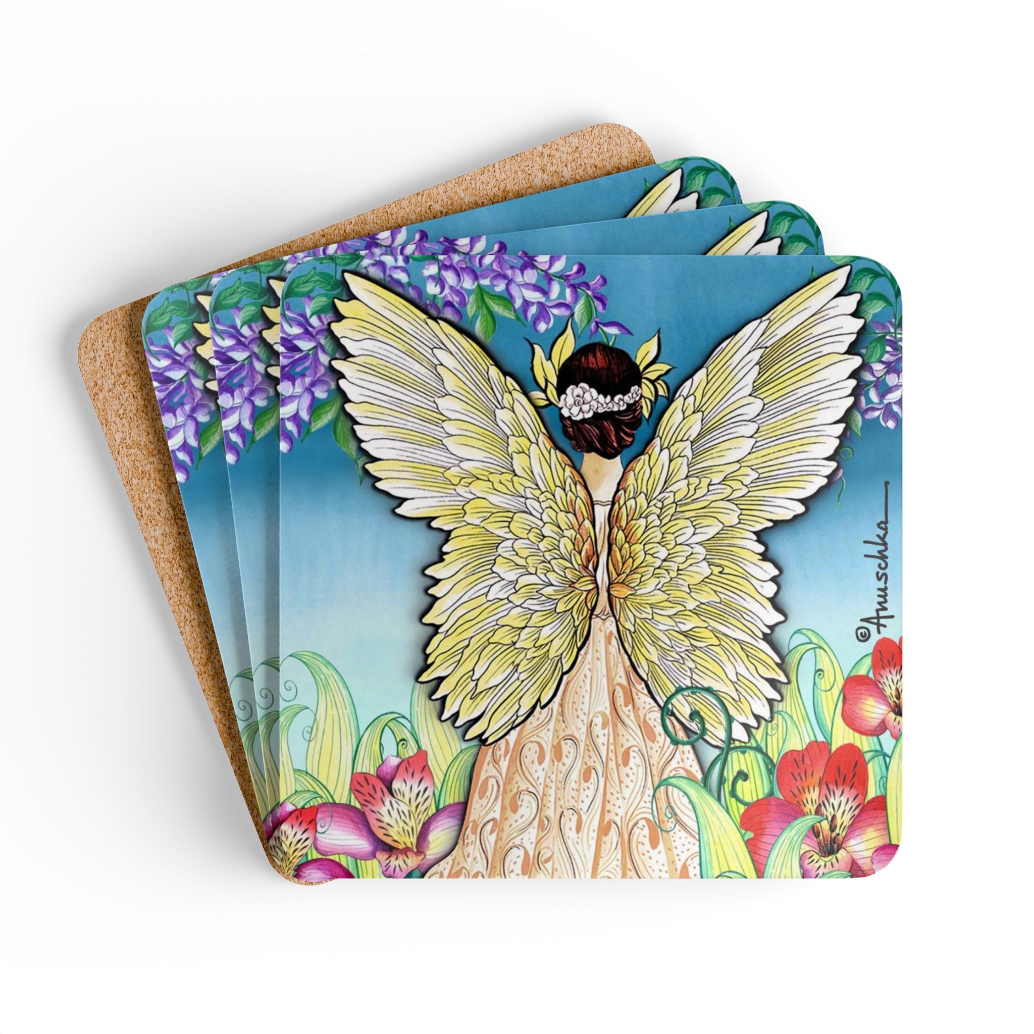 Enchanted Garden Corkwood Coaster Set