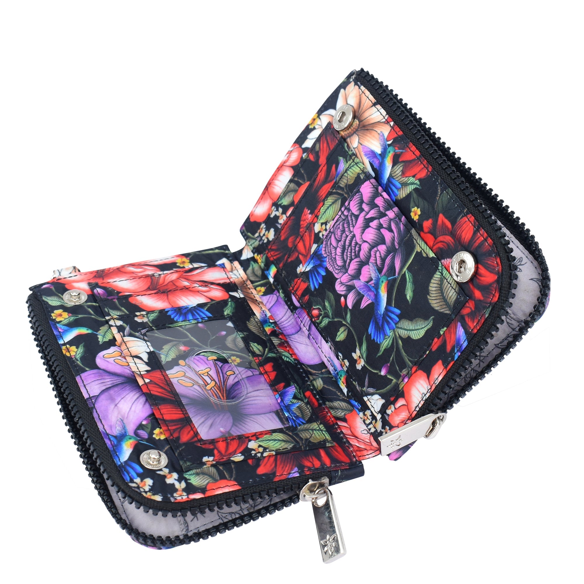 Wanderlust Quilted Fabric Double Zip Wristlet-18003