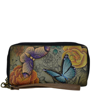 Floral Paradise Tan Zip-Around Clutch - 1832