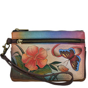 Antique Hibiscus Wristlet Organizer Wallet - 1838