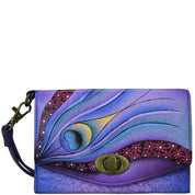 Dreamy Peacock Dewberry Vintage Wristlet Clutch - 1863