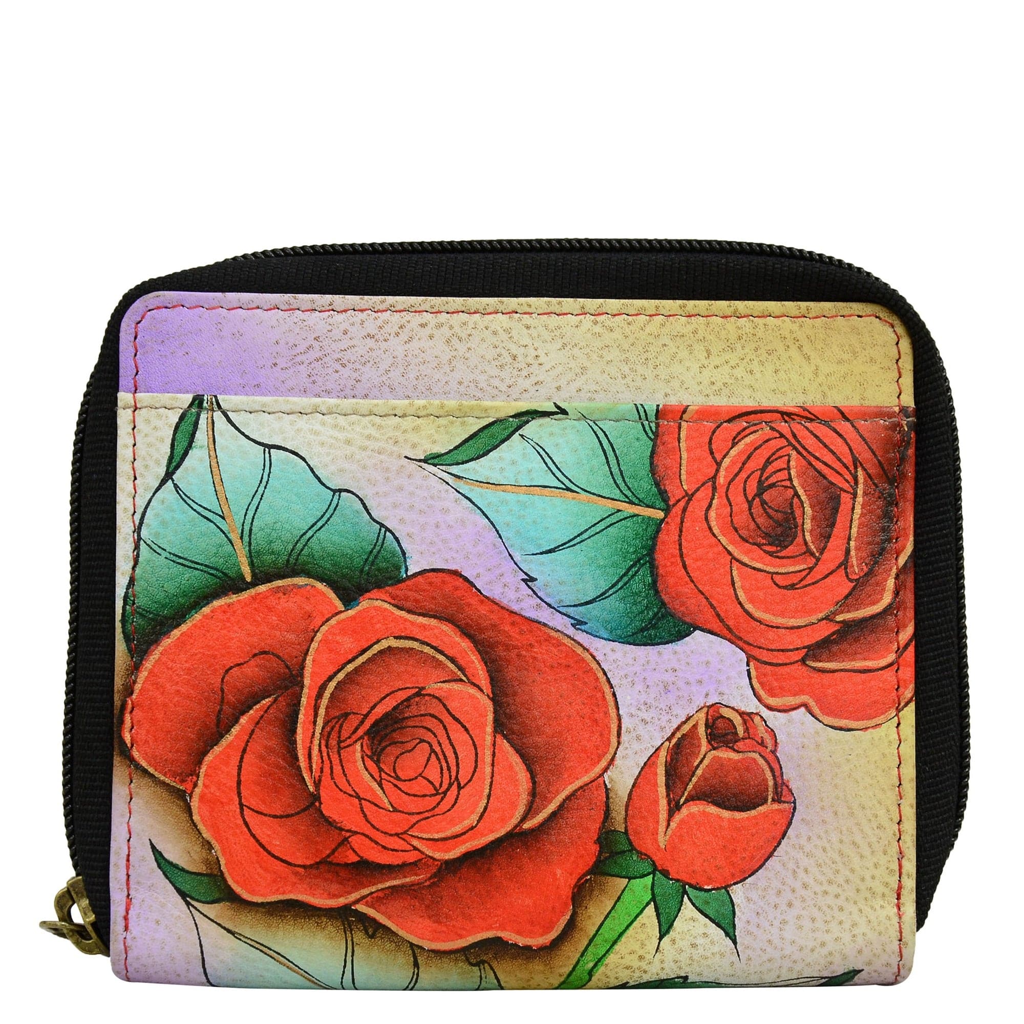 Romantic Rose Zippered Organizer Wallet - 1867