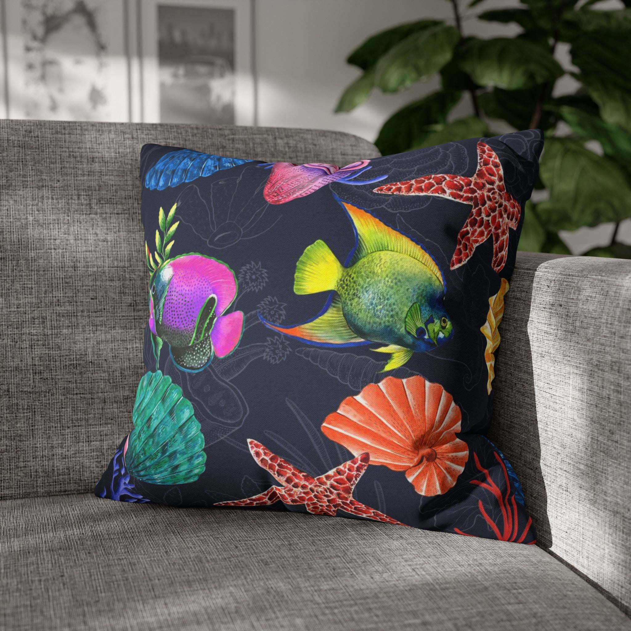 Mystical Reef Polyester Square Pillow Case