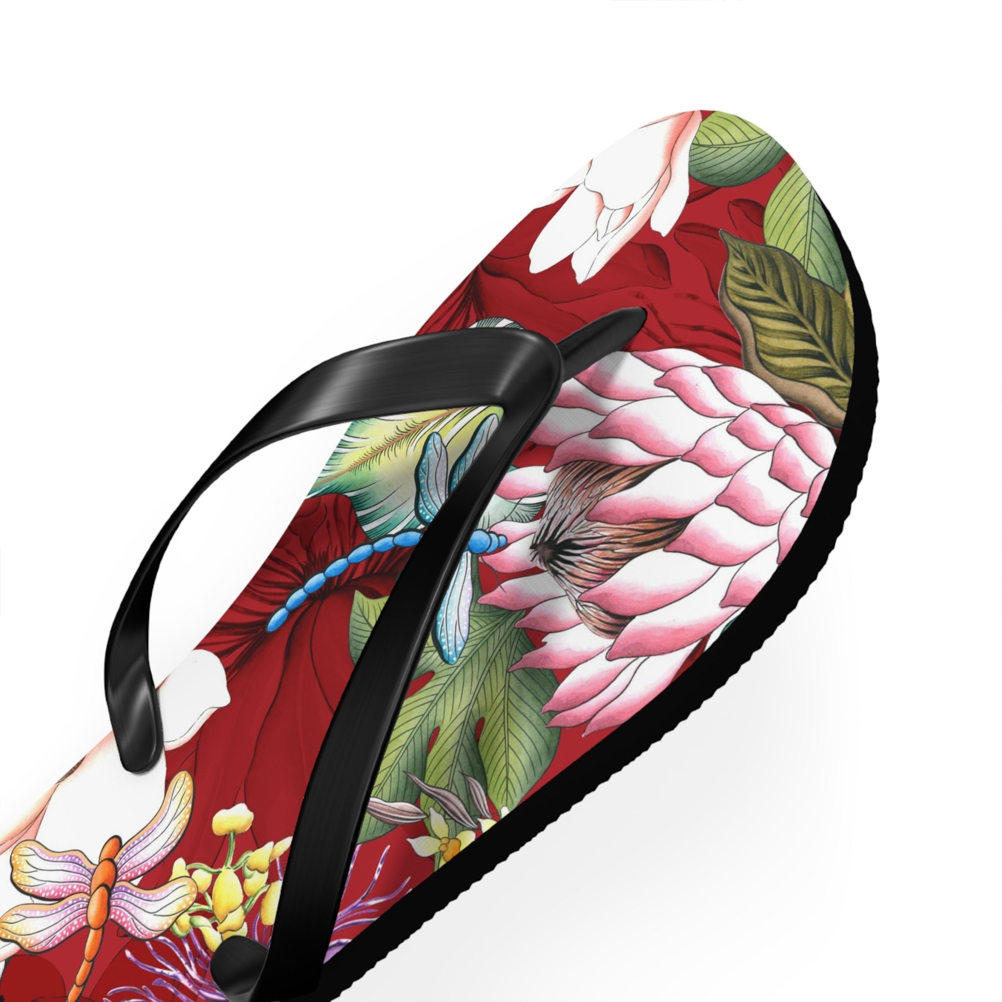 Crimson Garden Flip Flops