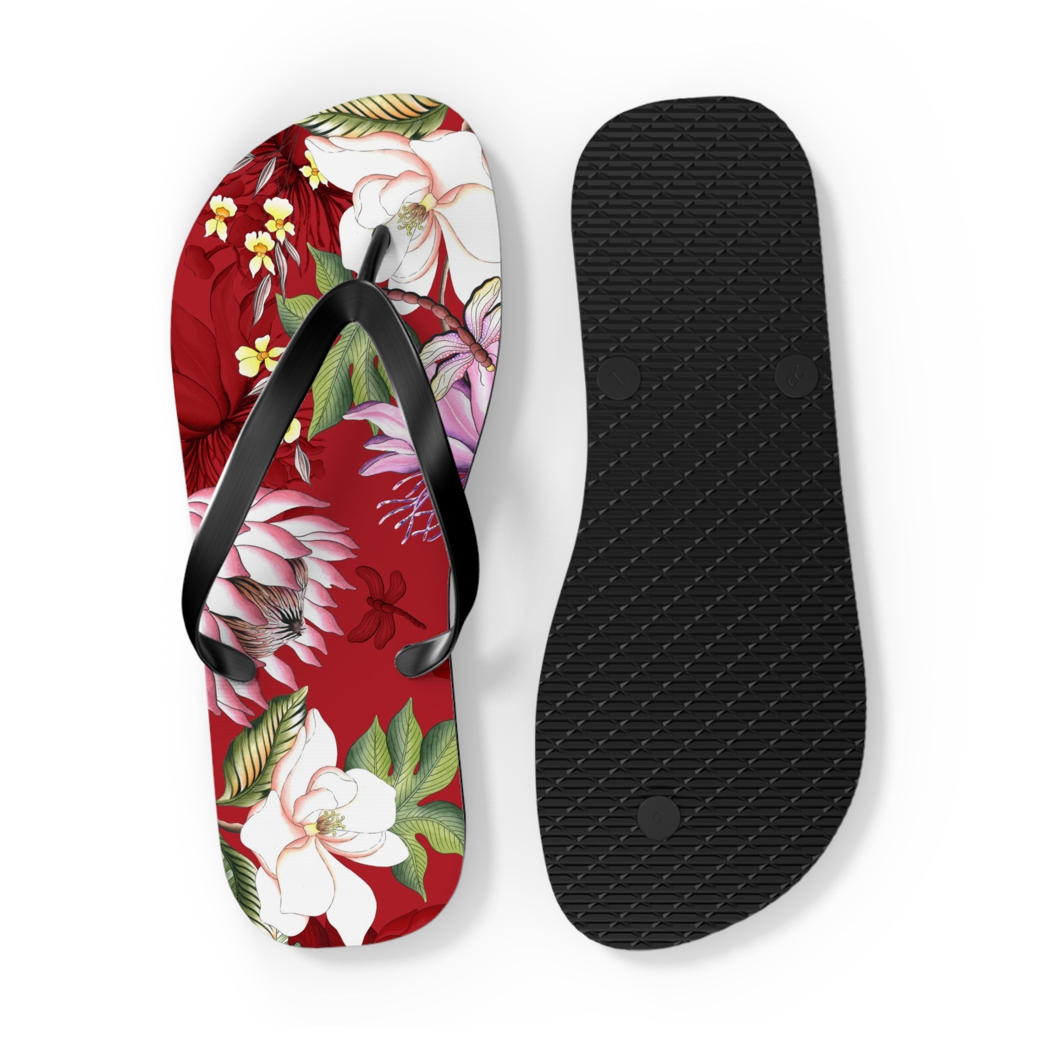 Crimson Garden Flip Flops