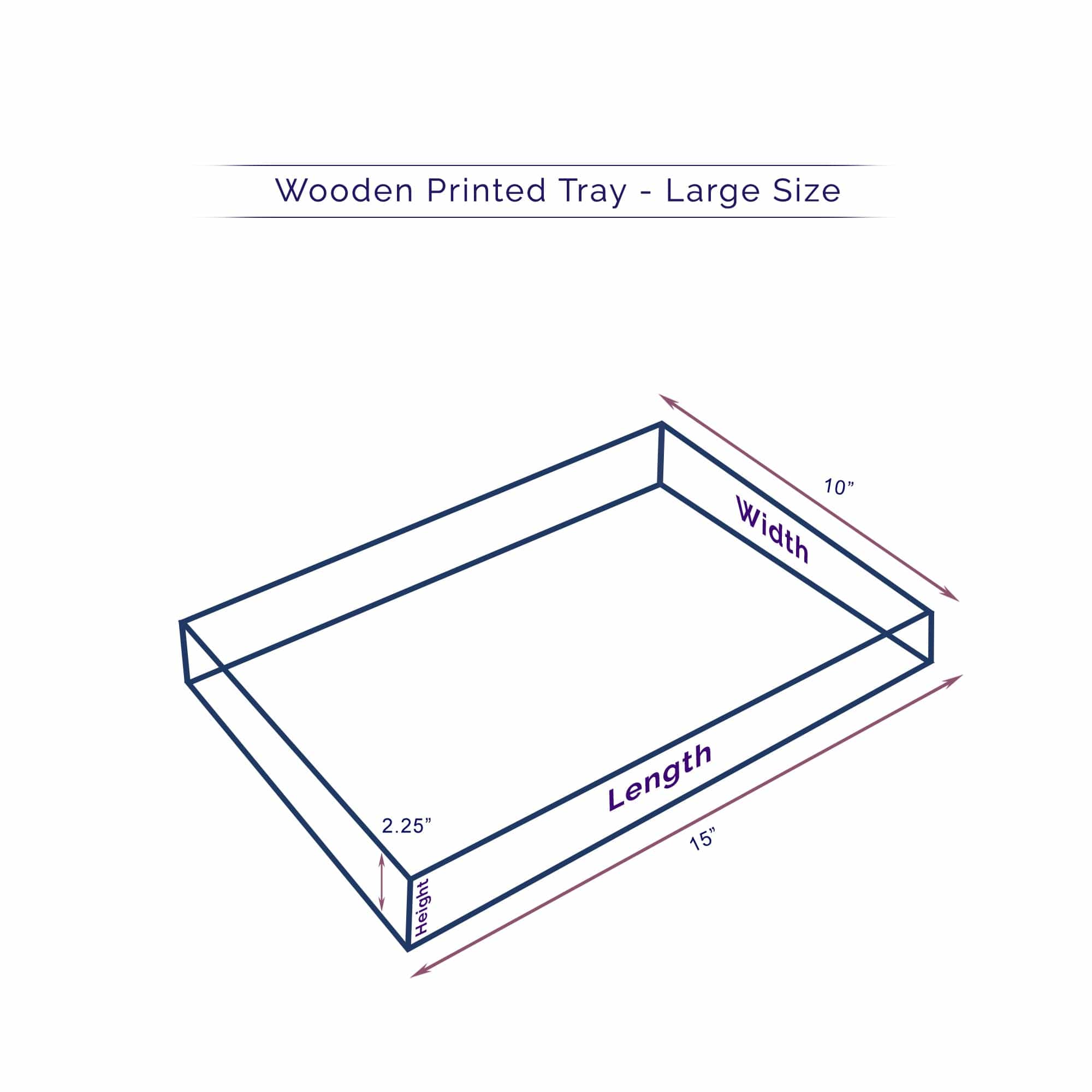 Wooden Printed Tray - 25001