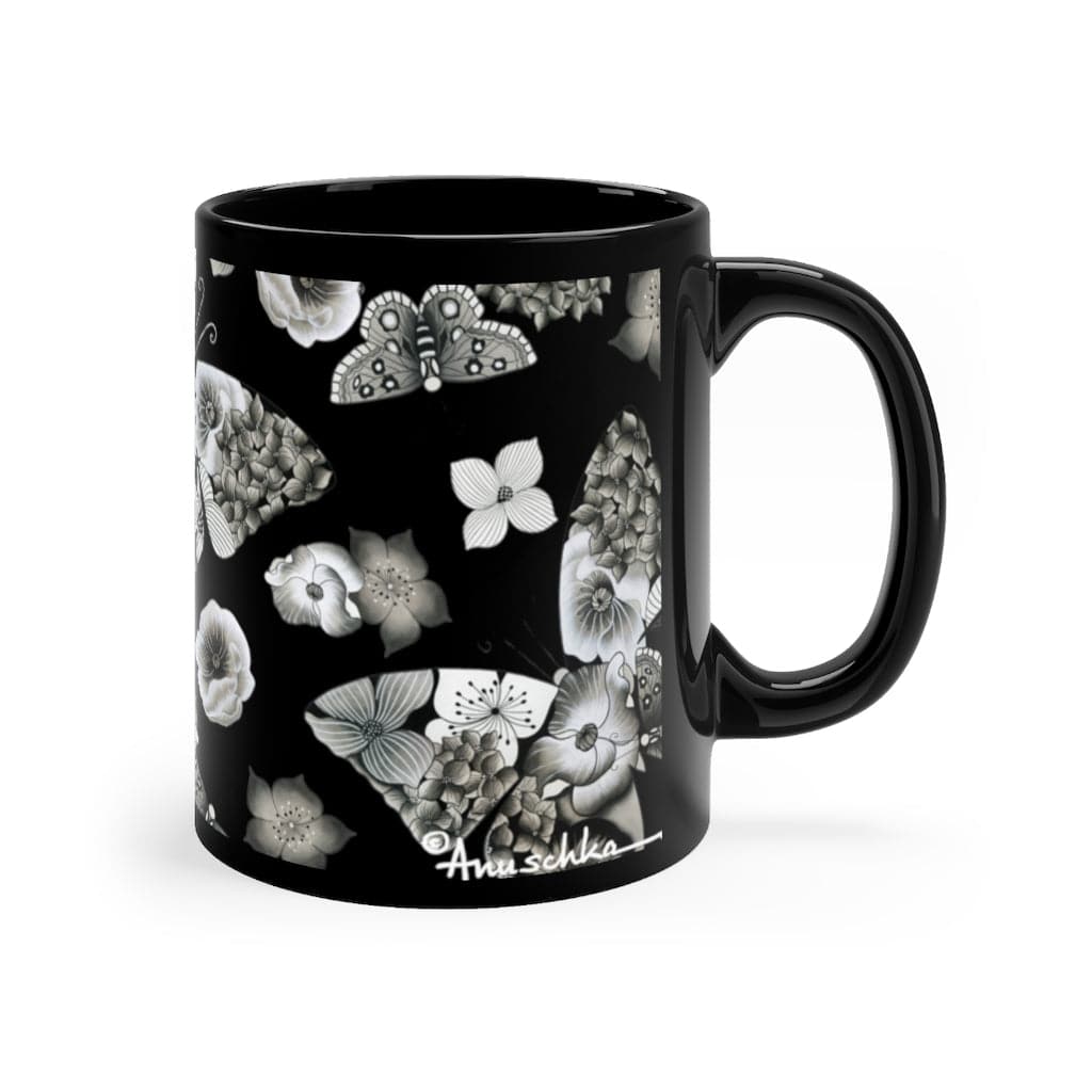 Butterfly Mosaic Black Coffee Mug (11 oz.)