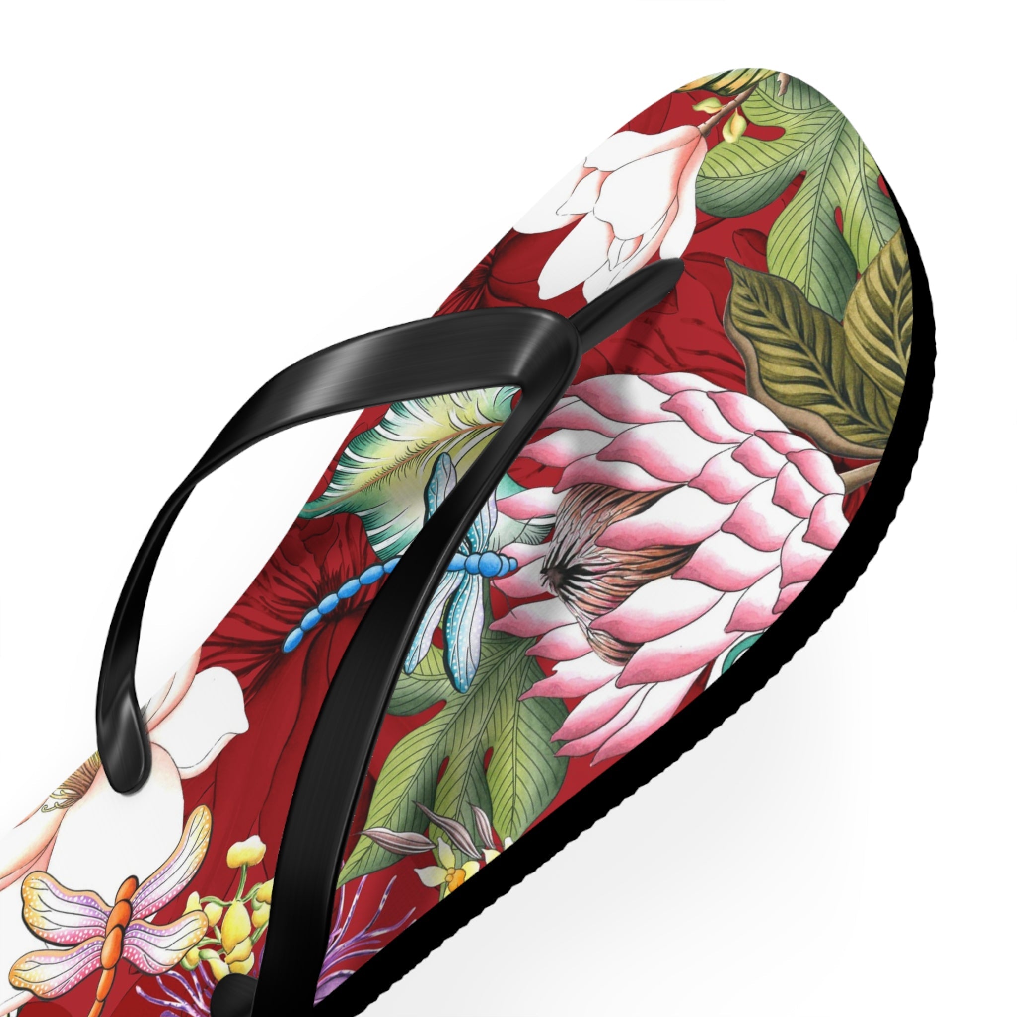 Crimson Garden Flip Flops