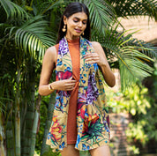 Caribbean Garden Printed Chiffon Scarf - 3300