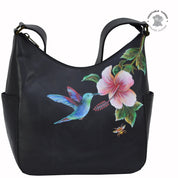 Hummingbird Black Classic Hobo With Side Pockets - 382