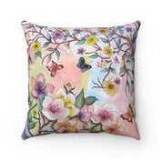 Japanese Garden Polyester Square Pillow