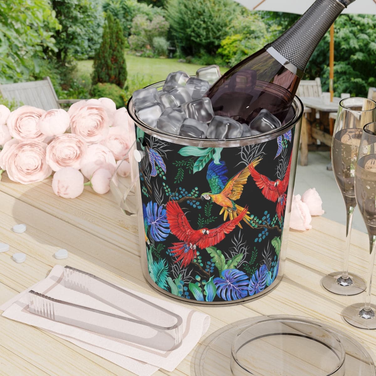 Rainforest Beauties Ice Bucket with Tongs