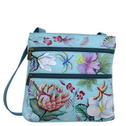 Jardin Bleu Medium Crossbody With Double Zip Pockets - 447