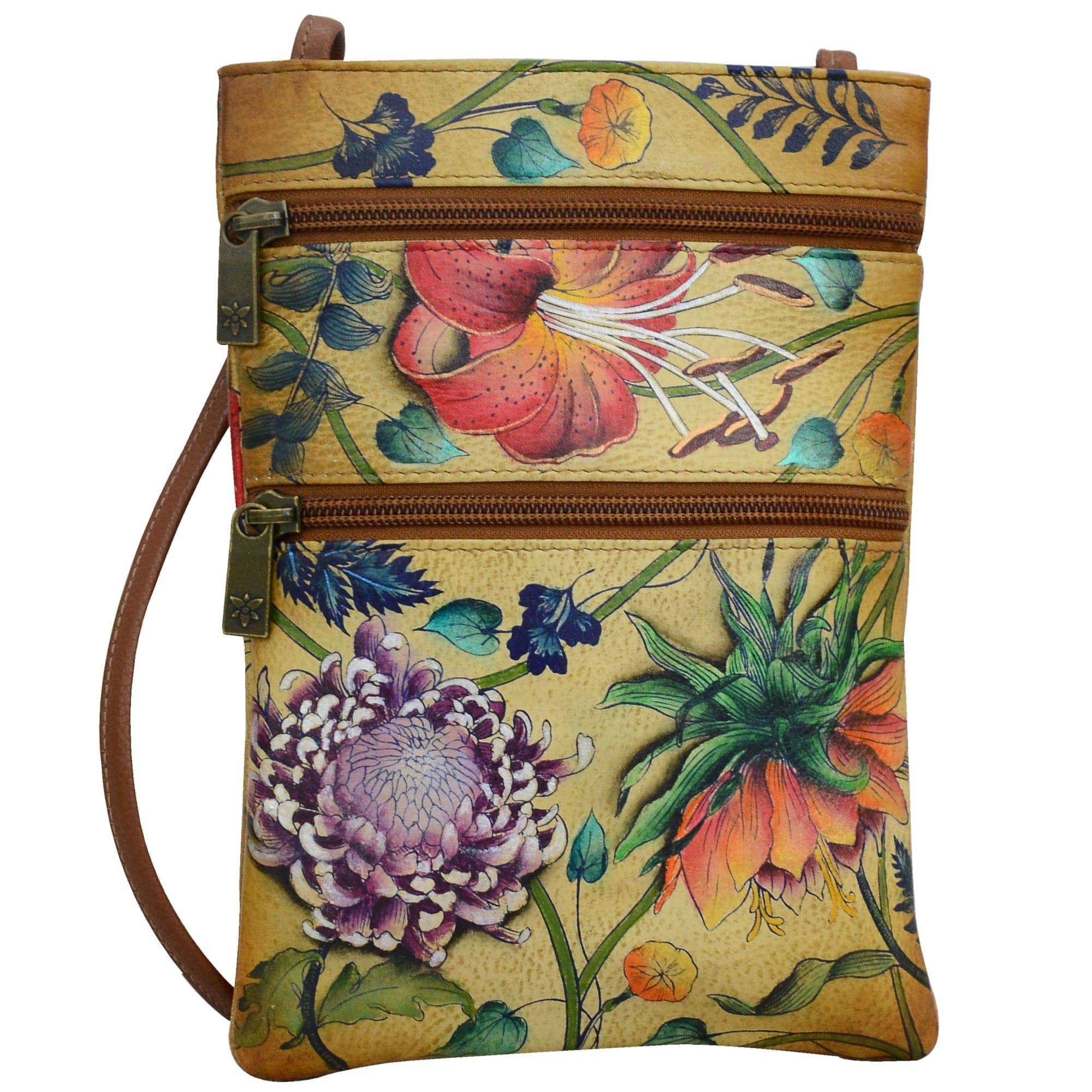 Caribbean Garden Mini Double Zip Travel Crossbody - 448