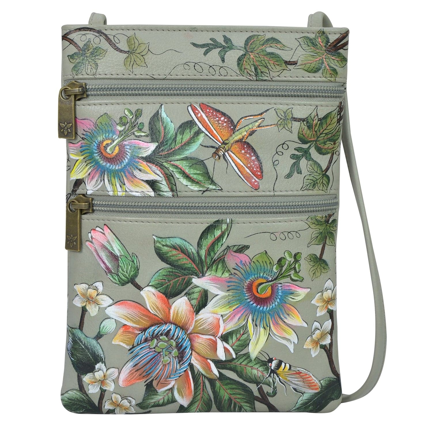 Floral Passion Mini Double Zip Travel Crossbody - 448