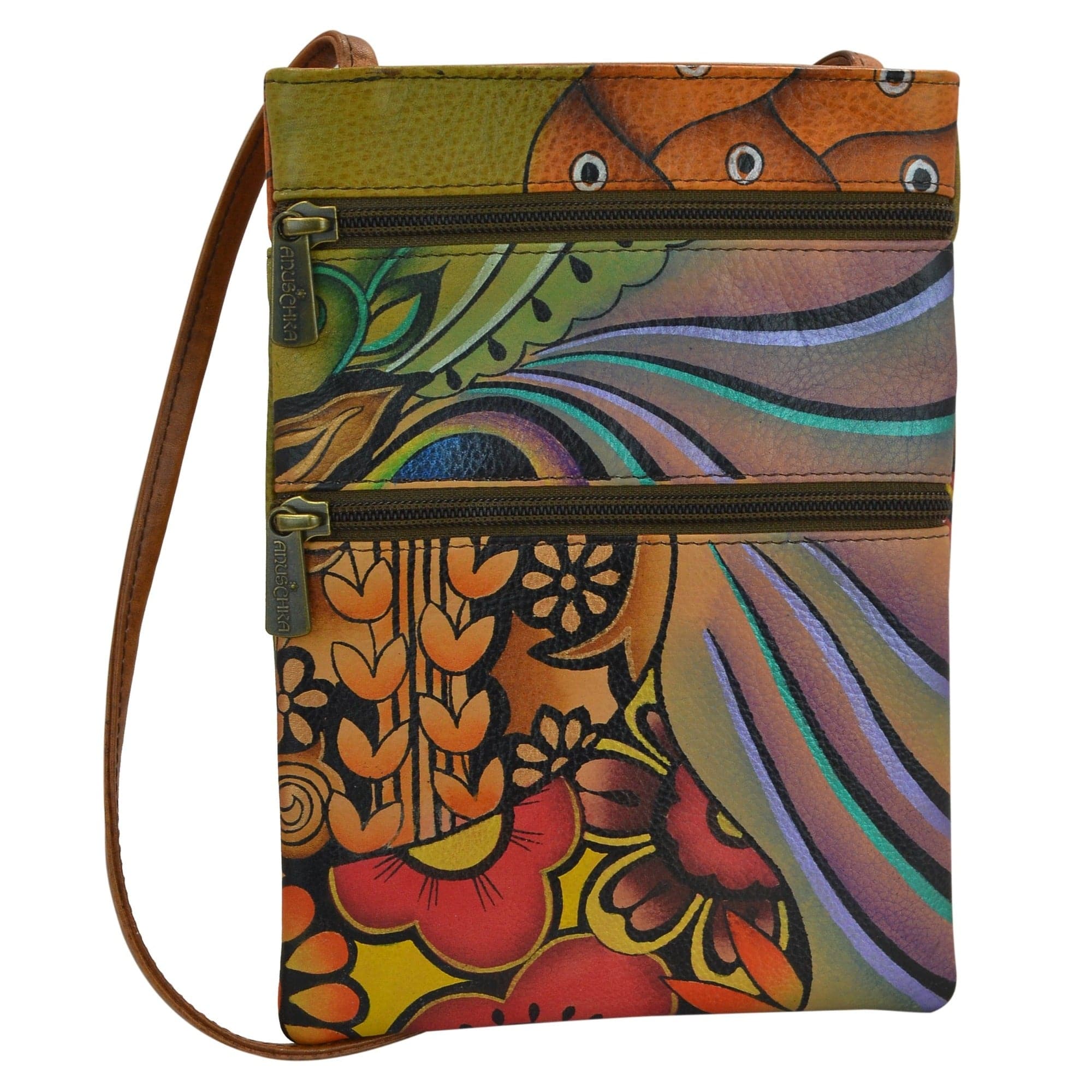 Patchwork Garden Mini Double Zip Travel Crossbody - 448