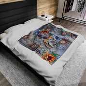Calaveras de Azúcar Velveteen Plush Blanket