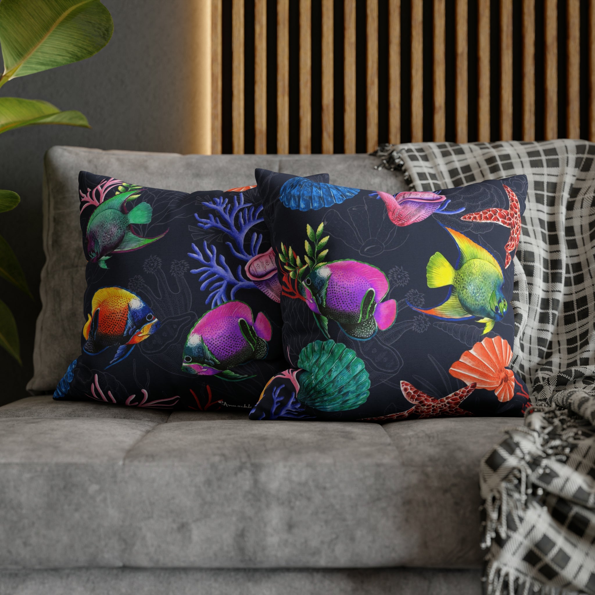 Mystical Reef Polyester Square Pillow Case