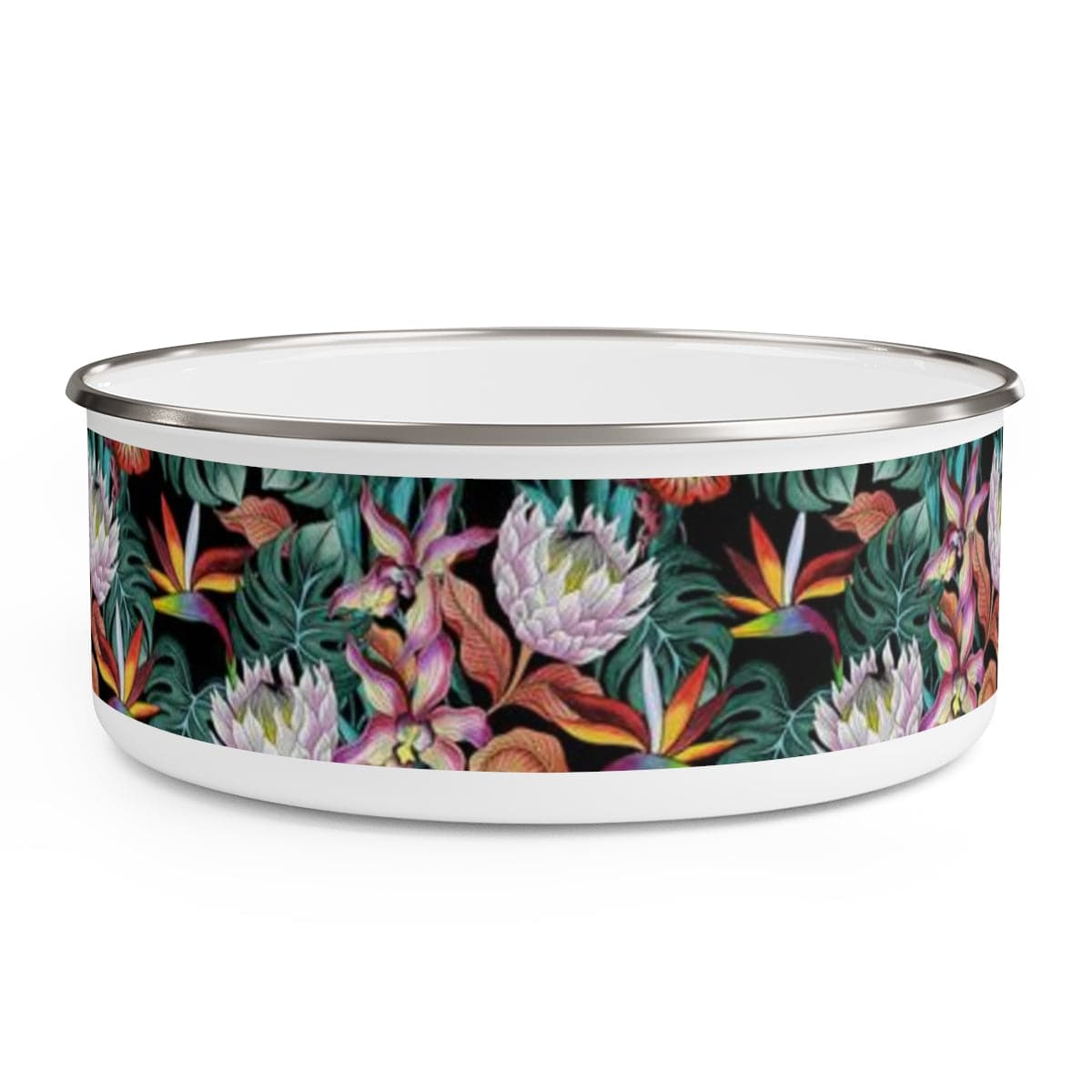 Island Escape Black Enamel Bowl