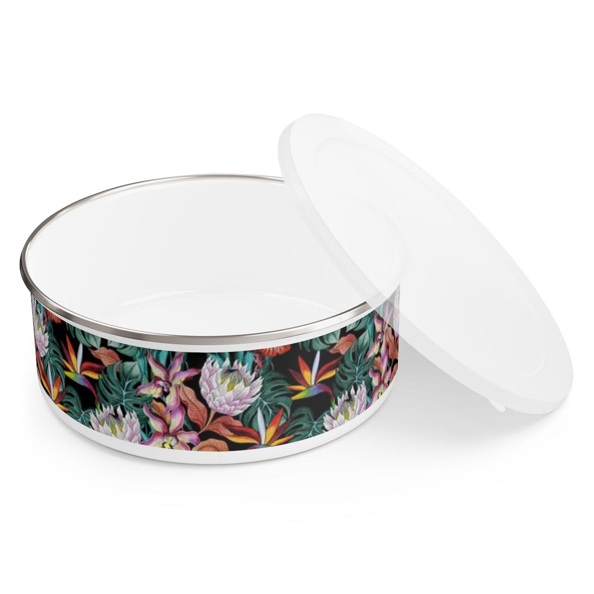 Island Escape Black Enamel Bowl