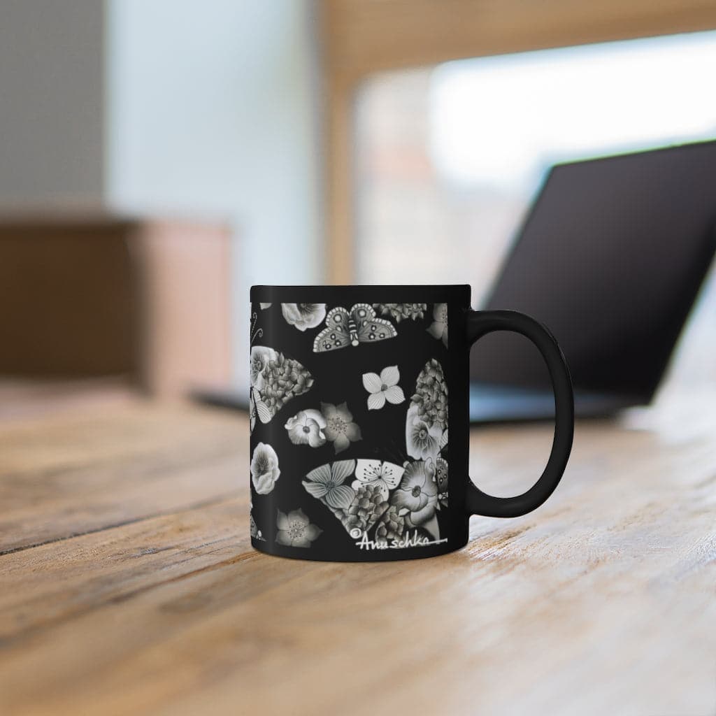 Butterfly Mosaic Black Coffee Mug (11 oz.)