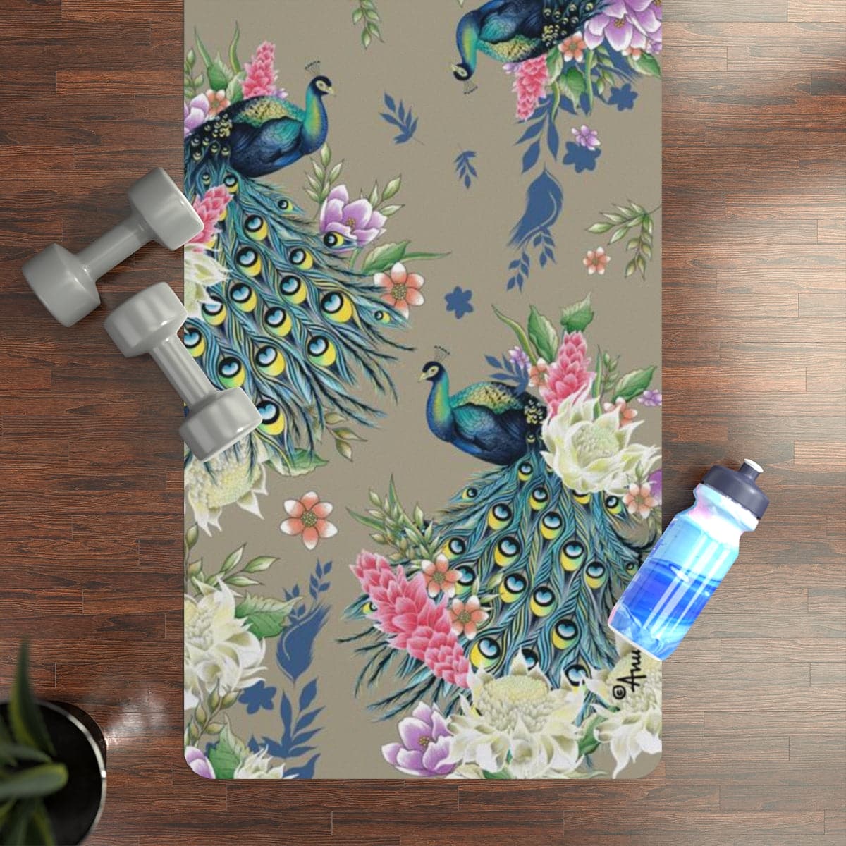 Regal Peacock Rubber Yoga Mat