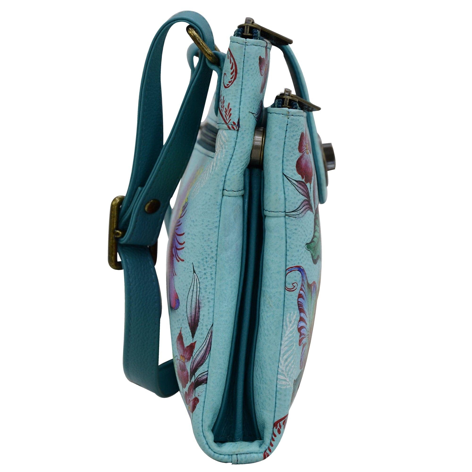 RFID Blocking Triple Compartment Crossbody Organizer - 595 - Anuschka