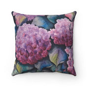 Hypnotic Hydrangeas Polyester Square Pillow