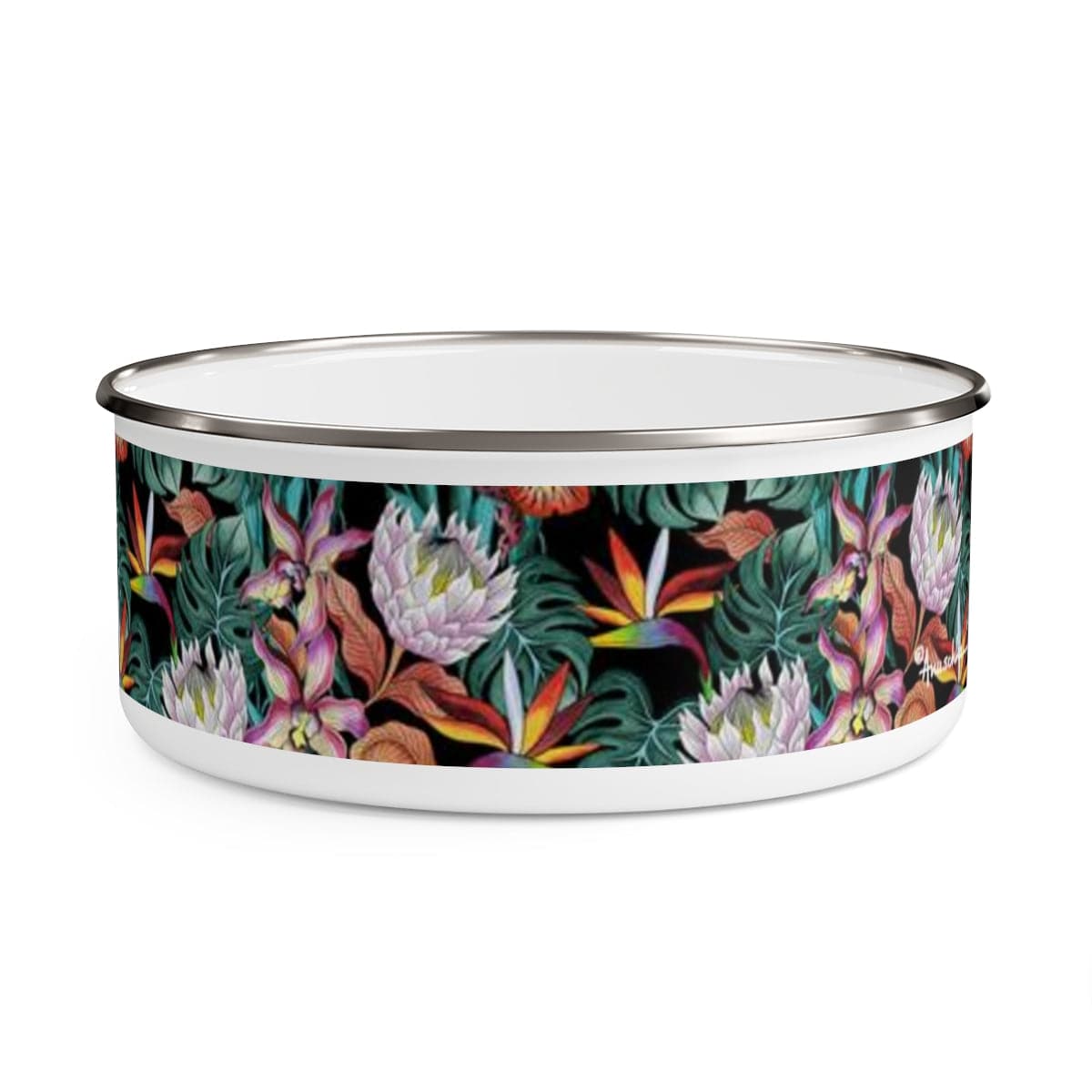 Island Escape Black Enamel Bowl