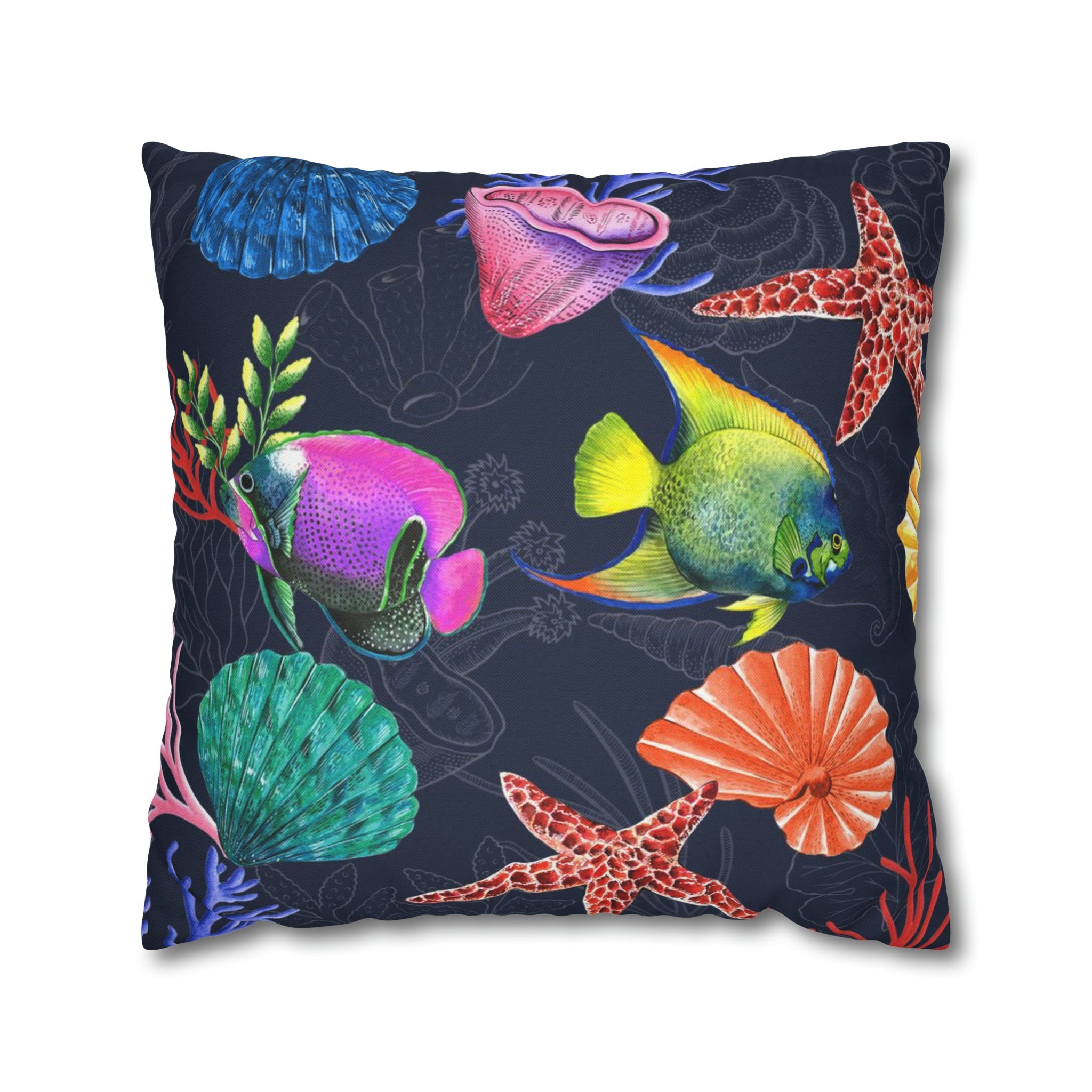 Mystical Reef Polyester Square Pillow Case