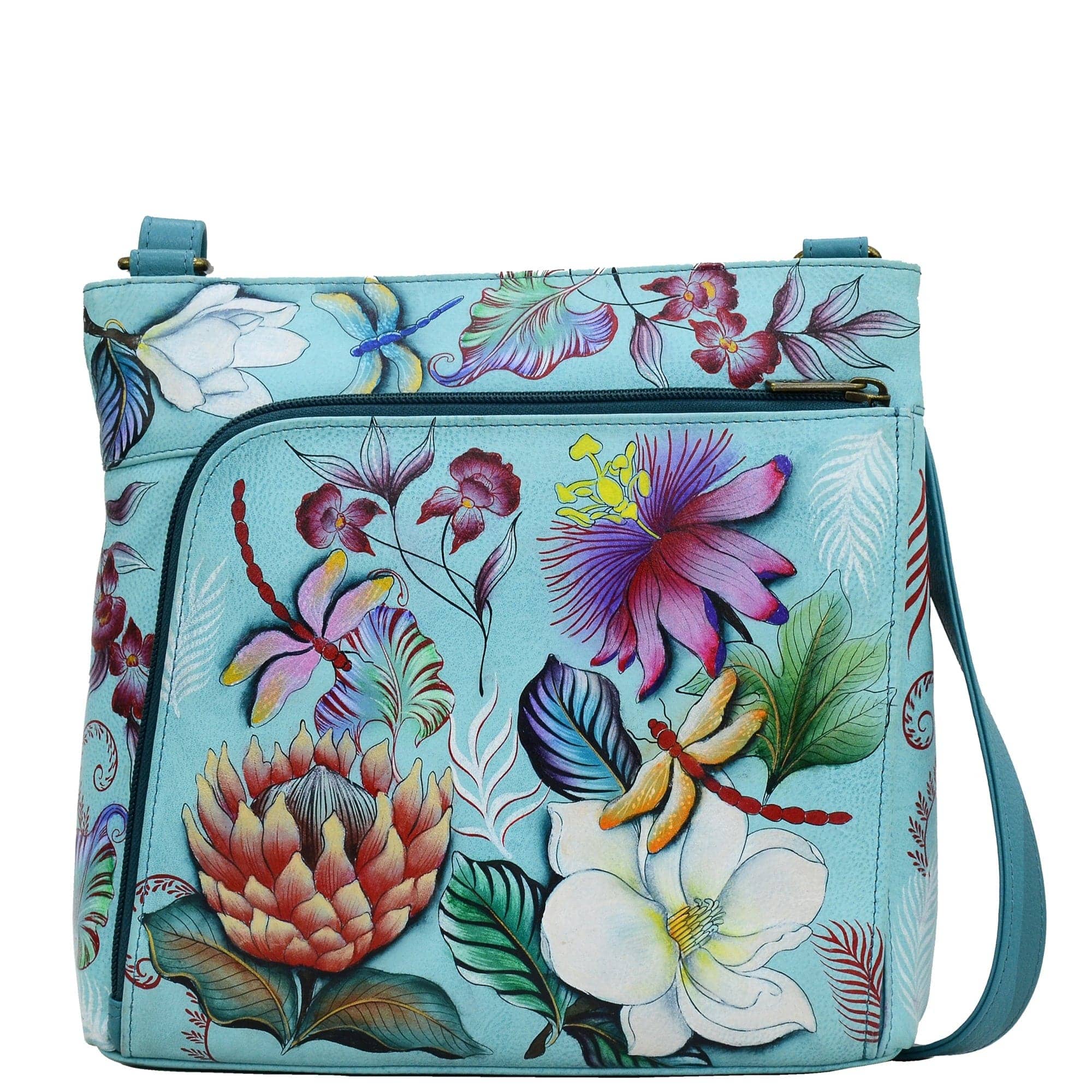 Jardin Bleu Crossbody With Front Zip Organizer - 651