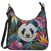 Happy Panda Convertible Slim Hobo With Crossbody Strap - 662