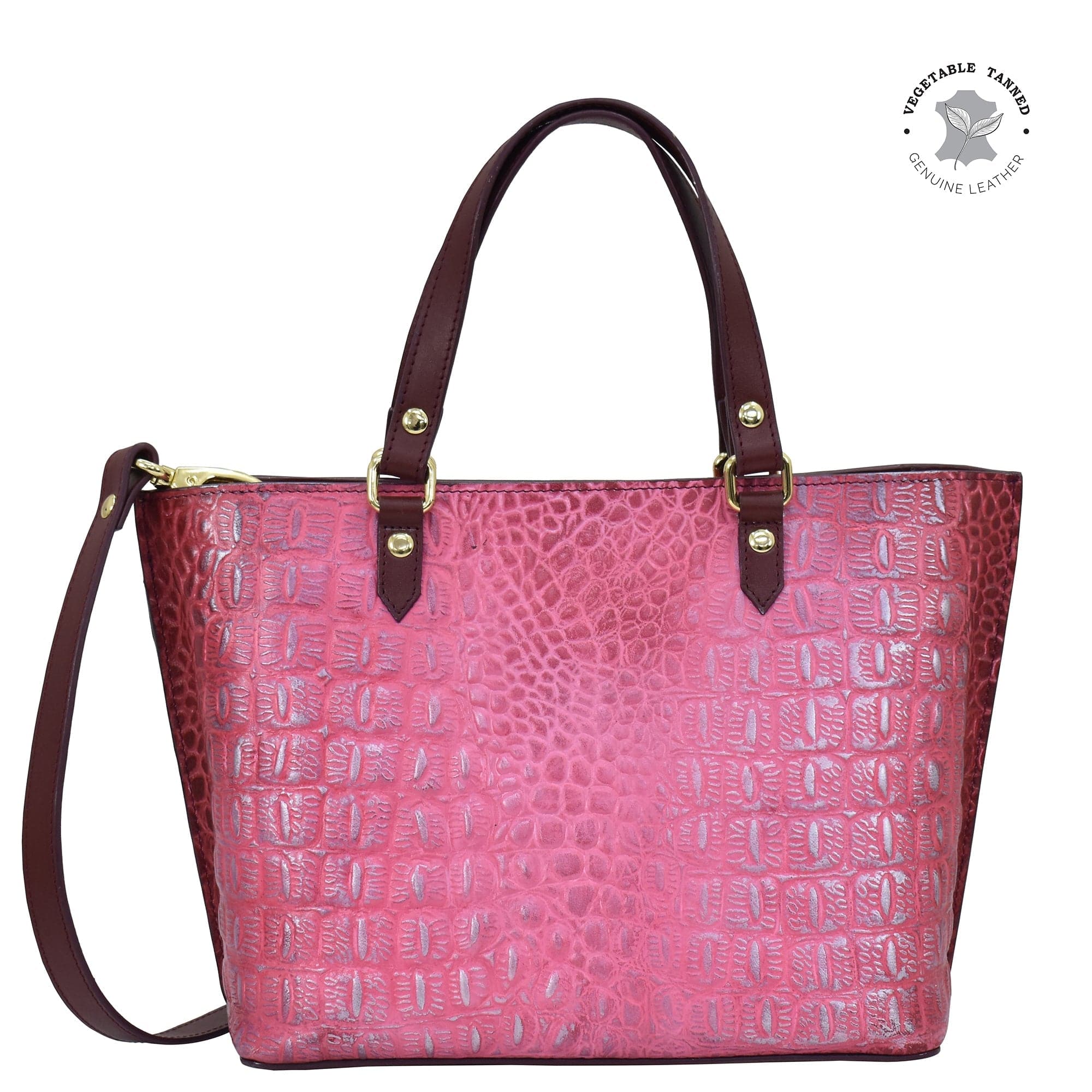 Croc Embossed Berry Medium Tote - 693