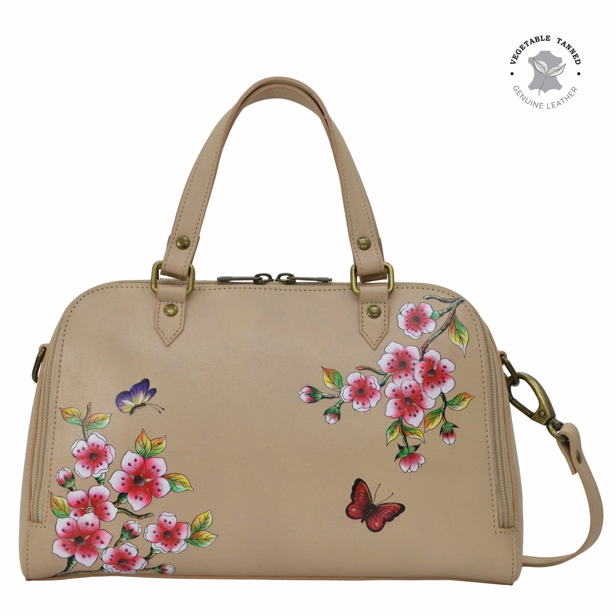 Flower Garden Almond Wide Organizer Satchel - 695