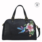 Hummingbird Black Wide Organizer Satchel - 695