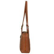 Heritage Leather Triple Compartment Satchel - 7001