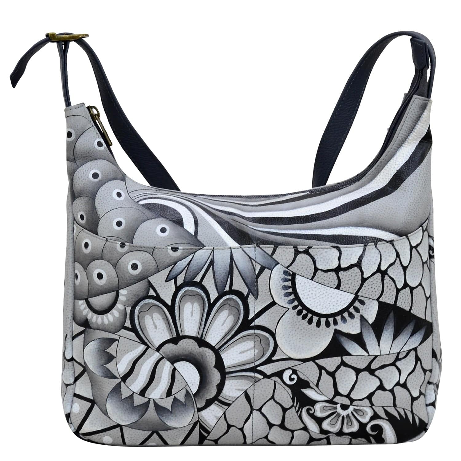 Patchwork Pewter Medium Shoulder Hobo - 7021